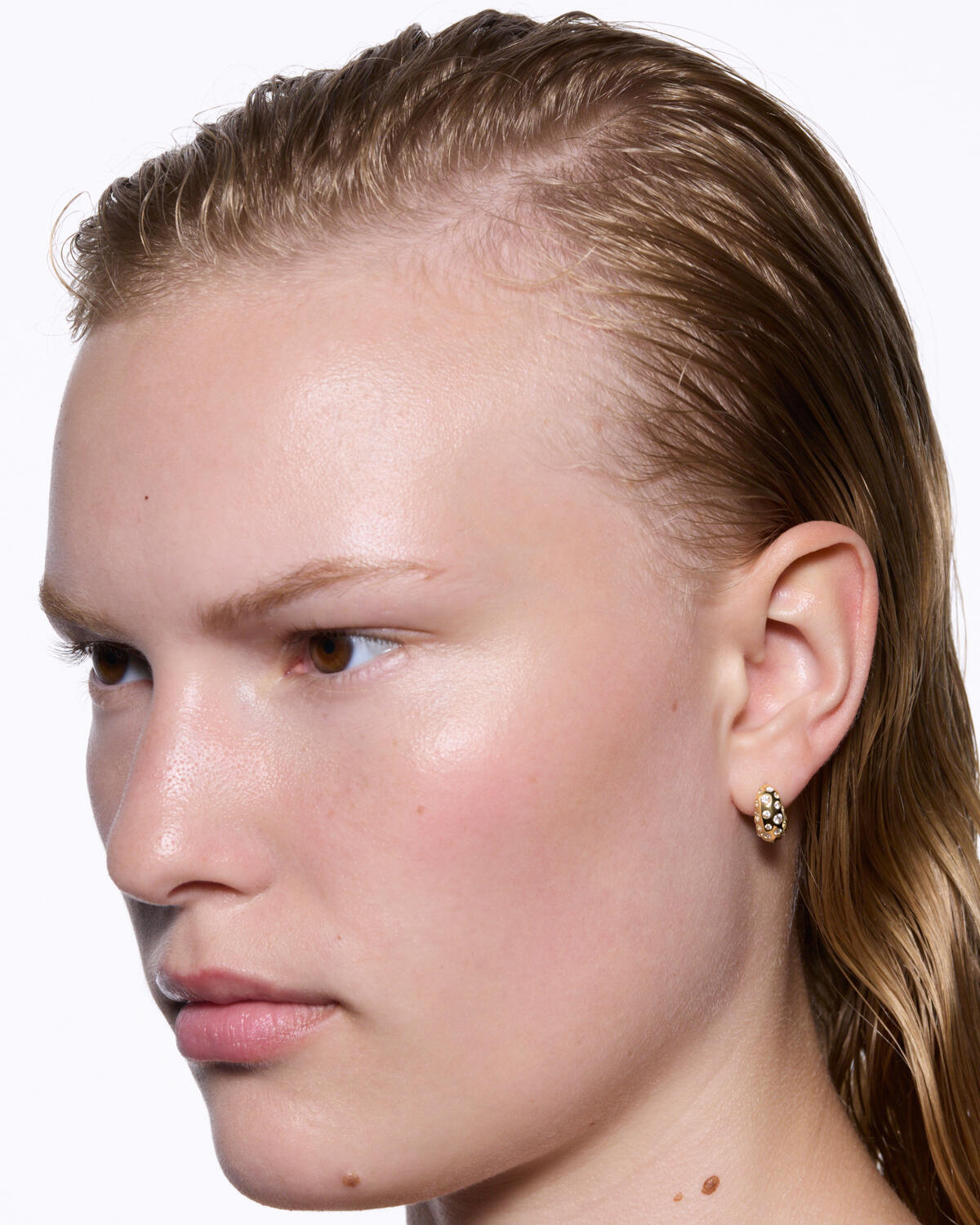 Tryvann Popcorn ørering - forgyldt